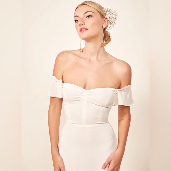 Reformation Butterfly Dress in Ivory - Picture 5 of 10